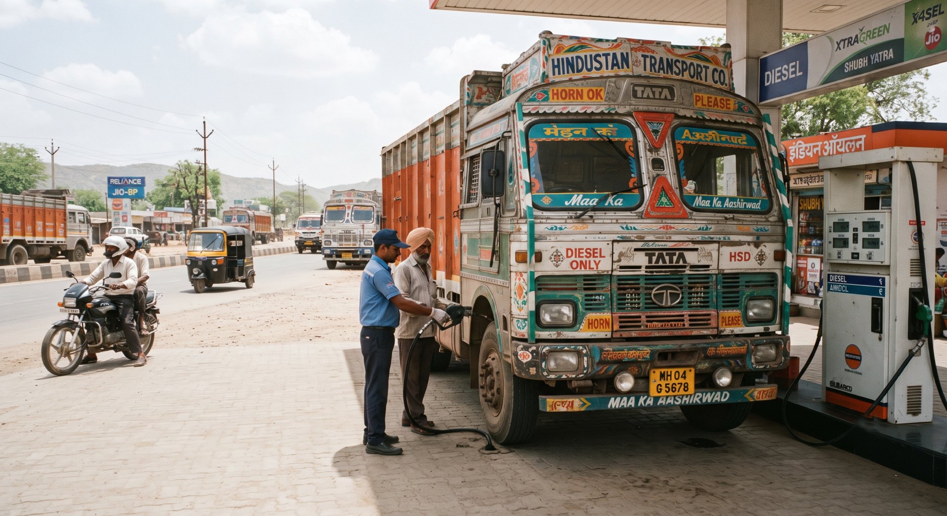 Clean, modern fuel dispensing station for vehicles