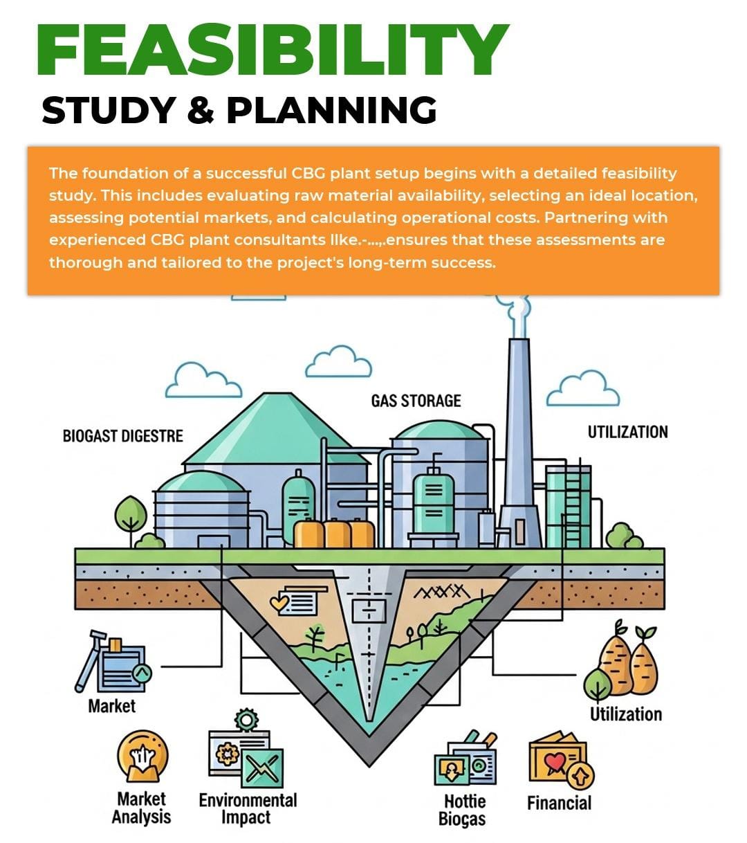 Feasibility study and planning for a CBG plant