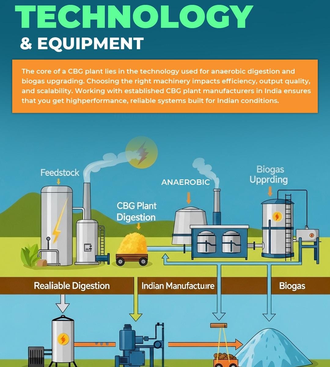 Technology and equipment for anaerobic digestion and biogas upgrading